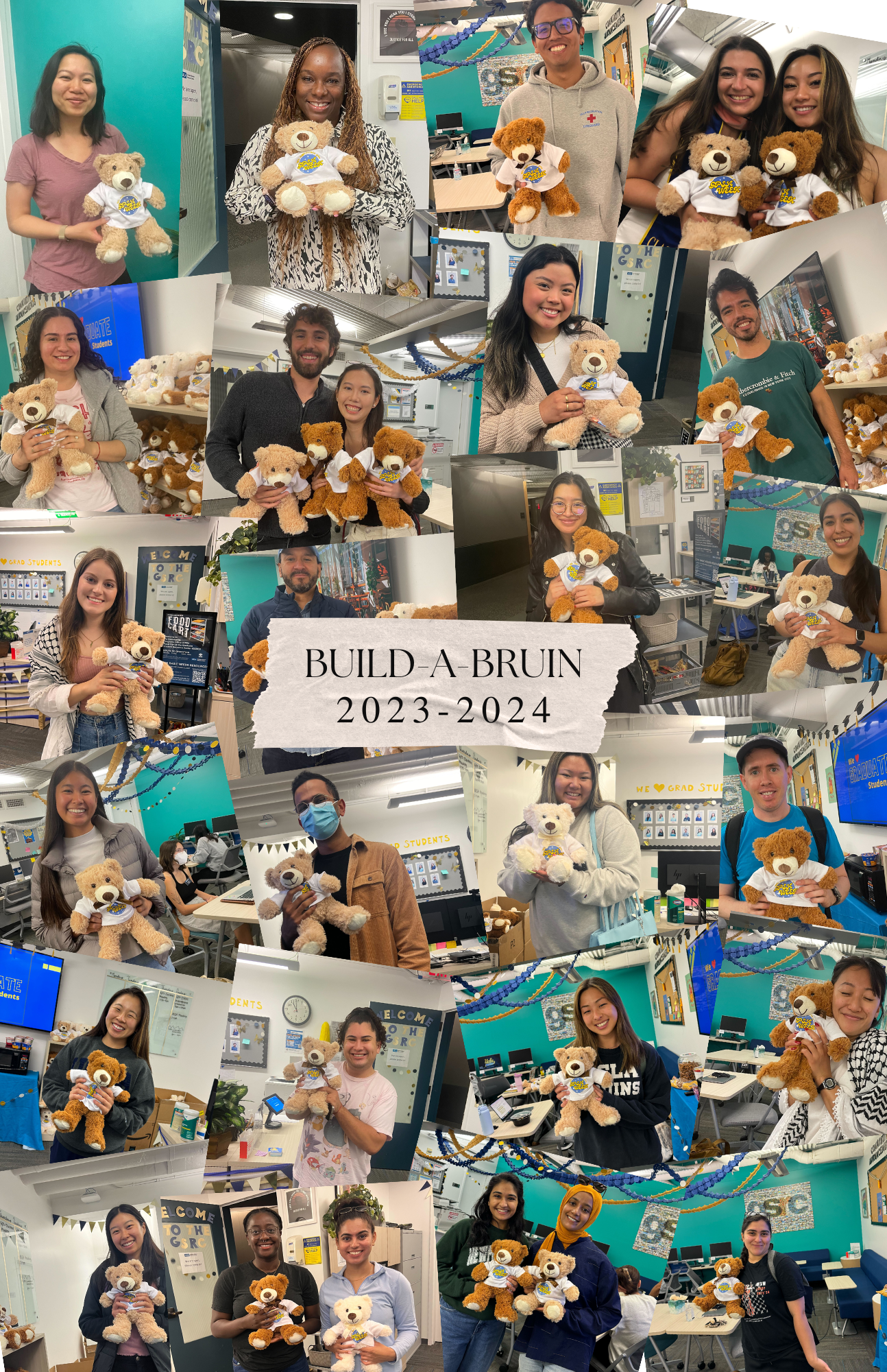 photos of students and their build-a-bears