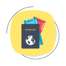 photo of passport and visa