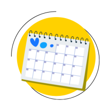 calendar month with heart icon