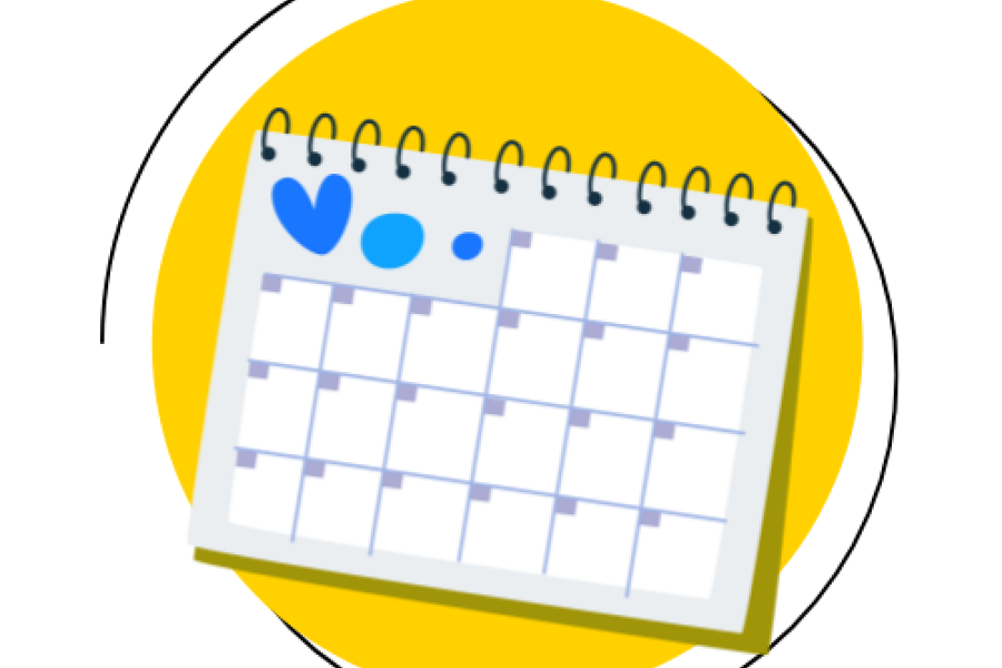 calendar month with heart icon
