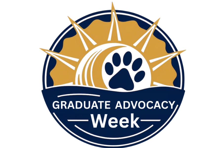 Graduate Advocacy Week logo with bear paw in middle