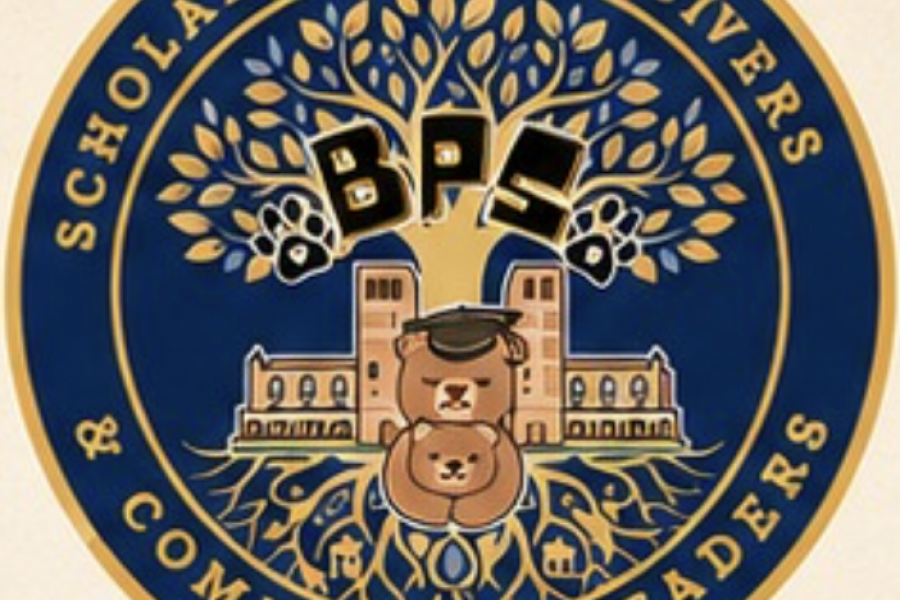 Logo with BPS in the middle for Bruin Parenting Scholars with Caregivers, Scholars and Community Leaders around it.