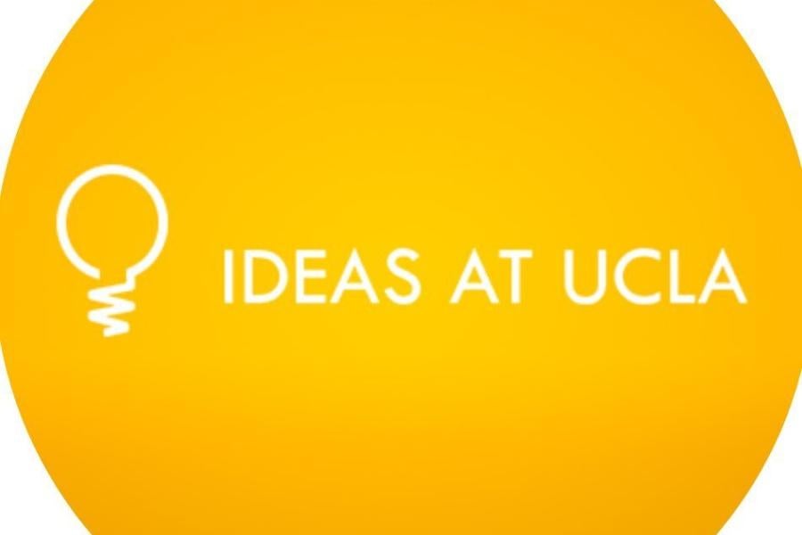 yellow logo with a light bulb and next to it Ideas at UCLA